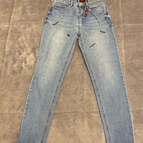 Jeans with hand-sewn beads like new, size 36