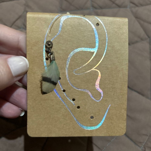 Single feather earring