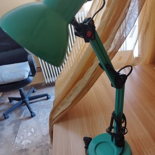 Desk lamp petrol color, maximum height 58 cm, like new, adjustable