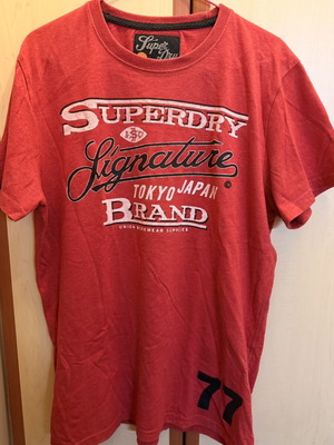 Superdry Signature Tokyo Japan men's T-shirt red XL like new