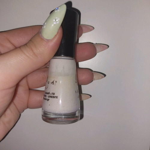 White-pink nail polish used