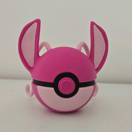 Angel Stitch Pokéball with keychain made to order