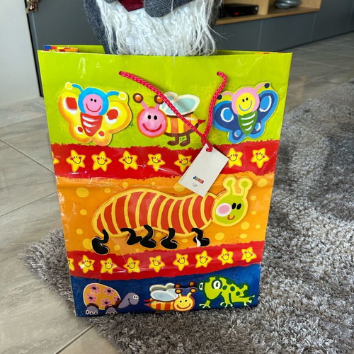 Large gift bag silk worm new 44x33x10