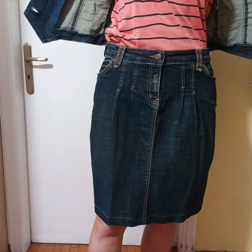 Gloria Vanderbilt midi skirt used, denim, low waist, vintage