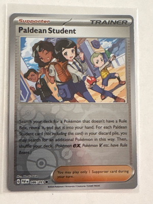 Pokémon Paldean Student Trainer Reverse Holo new