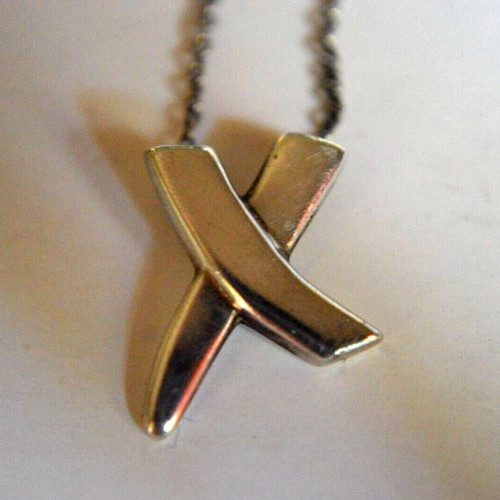 Paloma Picasso Tiffany's 925 silver pendant and chain like new