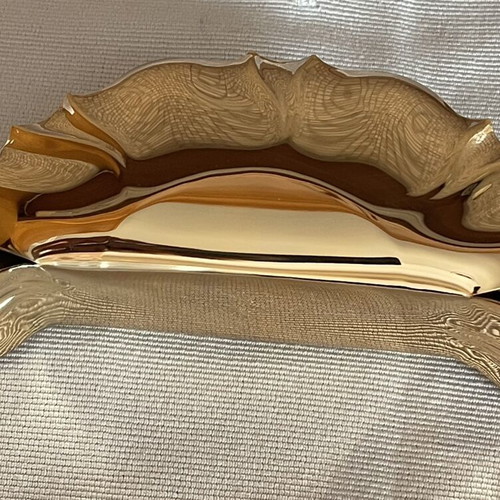 Vintage Reichhart Napkin Holder 24K Gold Brass Like New