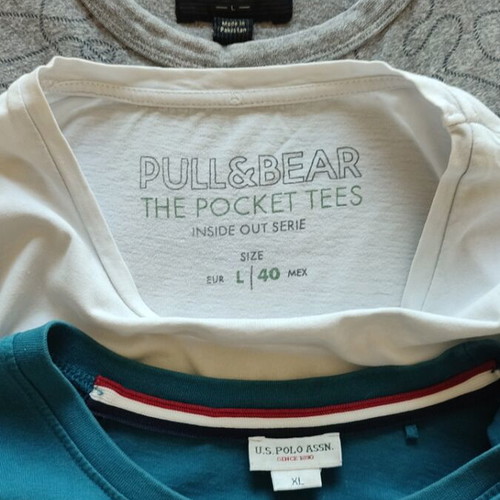 Pull & Bear Farrell Polo short-sleeve t-shirts used, set of 3, size L, multicolor