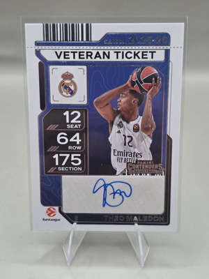 2025-26 Panini Contenders EuroLeague Theo Maledon Veteran Ticket autograph