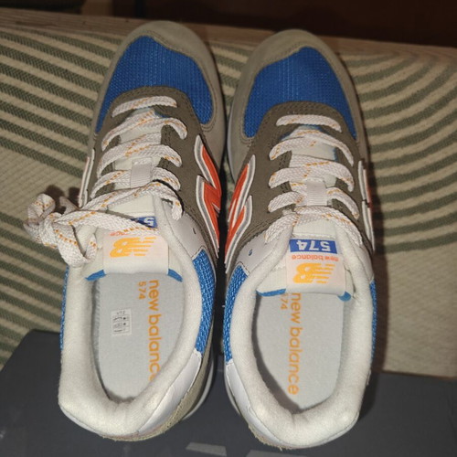 New Balance 574 sneakers new, multicolor green with blue and orange