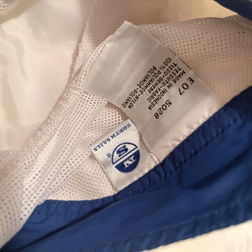 North Sails vintage men's swim shorts used, white and blue