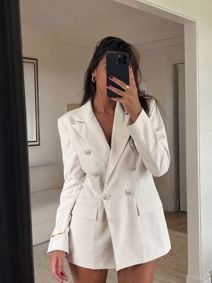 White Cross Blazer like new with decorative buttons