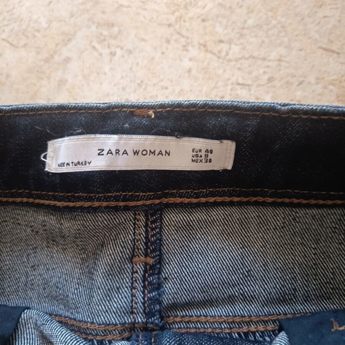 Zara women's blue denim skirt, size L