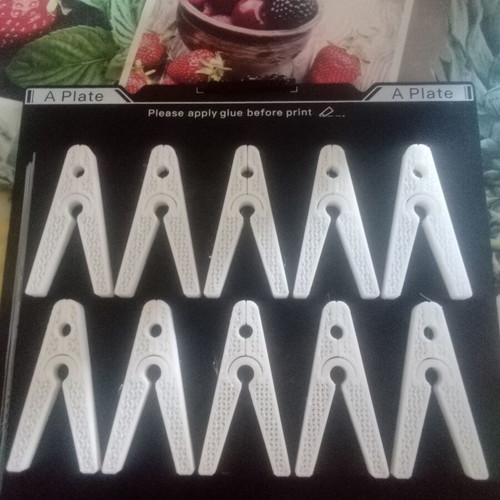 3D Printed White Clothes Pegs, Set of 10