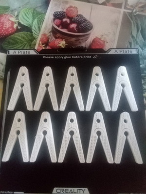 3D Printed White Clothes Pegs, Set of 10