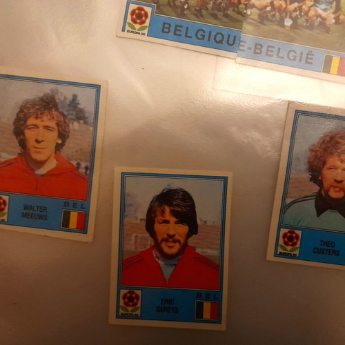 Euro 1980 Panini stickers used, pack of 14 without backs