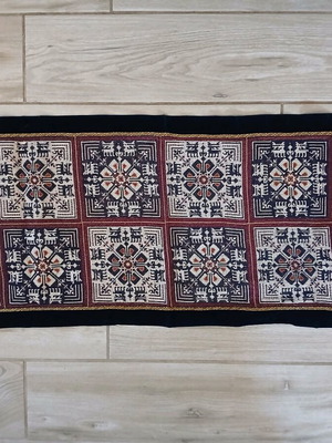 Handmade Table Runner with Traditional Counted Embroidery and Velvet Finish