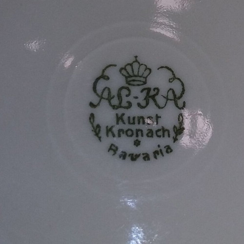 Porcelain plates used, set of 4, German antiques