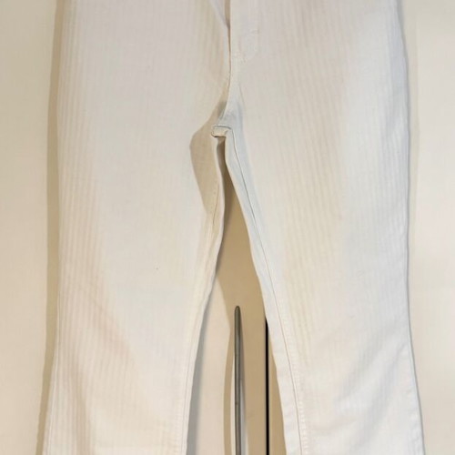 White long jeans XS/S like new with embossed striped pattern