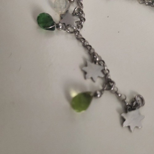 Silver 925 bracelet like new with zircon and dangling stars