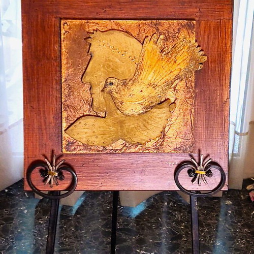 Relief artwork Errea.m 40x40 cm like new, mixed media