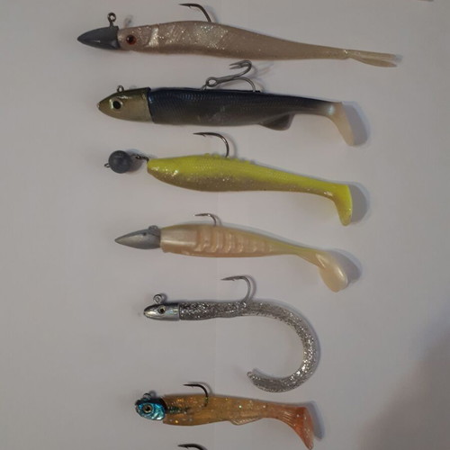 Fishing silicone lures new, pack of 8 pieces