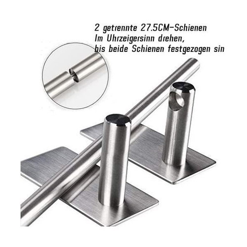 JS 55 cm self-adhesive stainless steel towel rack, no drilling