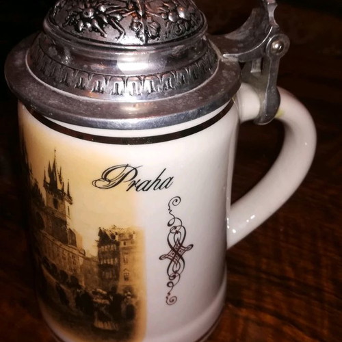Decorative item used with silver-plated lid from Prague