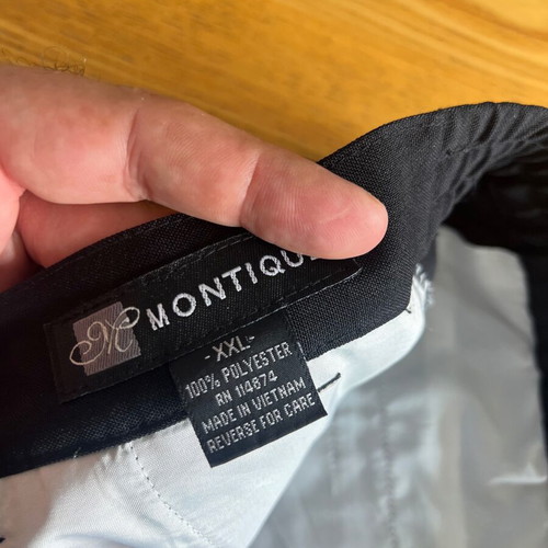 Montique men's black pleated shorts XXL