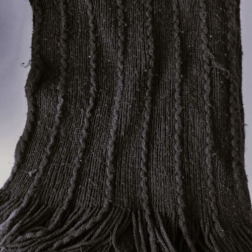 Black neck warmer and knitted scarf set