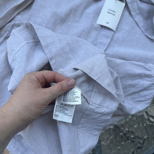 H&M Linen Blend Dress new, beige, size L