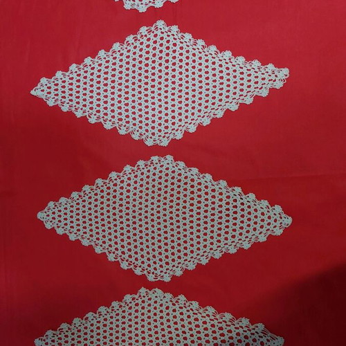 Set of 2 beige crochet doilies and 4 napkins handmade rhombus like new