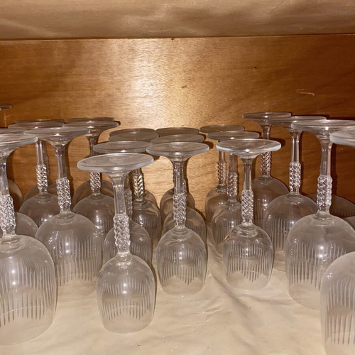 Crystal glasses set vintage classic design, 57 pieces, new