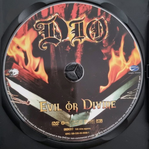Dio Evil or Divine DVD used, DIO concert