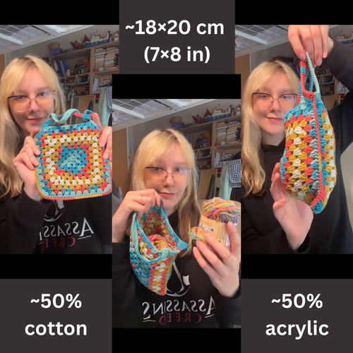 Handmade Crochet Mini Tote Bag made to order, cotton blend