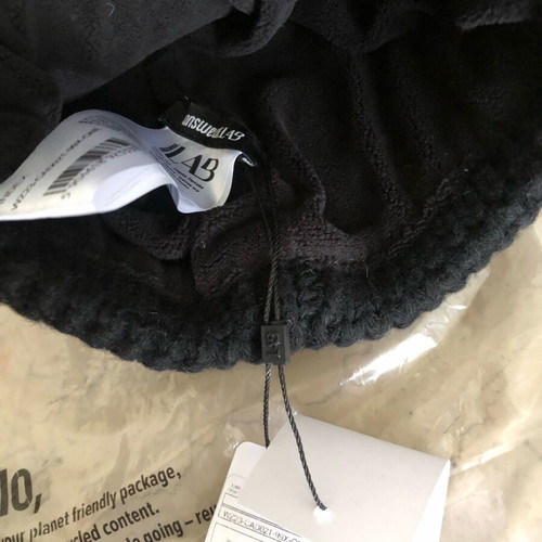 Cashmere wool knit cap new, black with fleece lining
