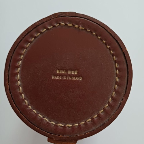 Vintage leather poker set with dice, real hide, made in England, like new