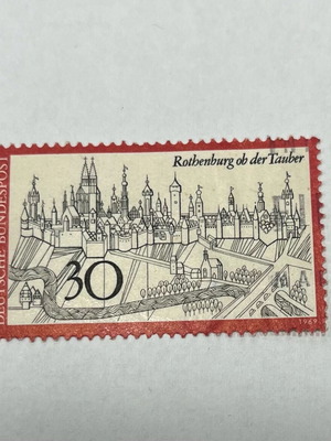 Rare West Germany Stamp Historical City Rothenburg ob der Tauber 1969 like new