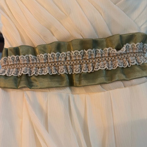 Handmade wedding dress ivory organza fabric, size S 36 8