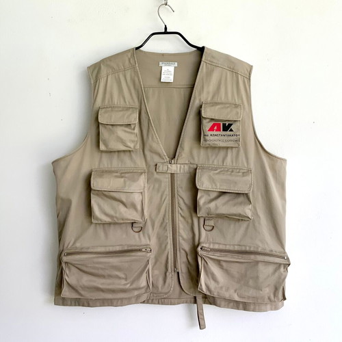 Vintage Utility Vest "Αφοί Κωνσταντακάτου" XL like new, beige