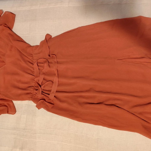 Mango long draped dress with belt like new, size S, pink