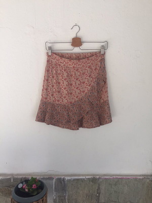 Boho mini φούστα floral patchwork, σαν καινούργιο, μέγεθος M