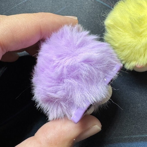 Charms for Crocs like new, pack of 2, purple and yellow furry faces