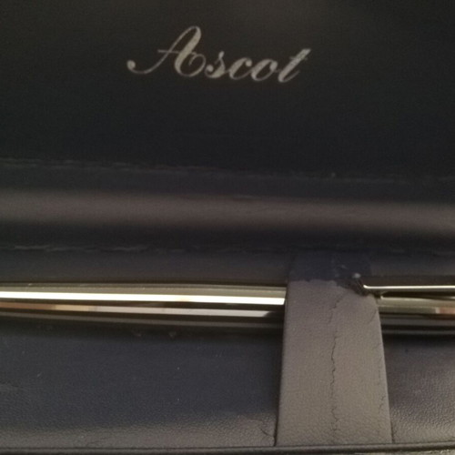 Ascot pen in gift box like new, striped black and steel