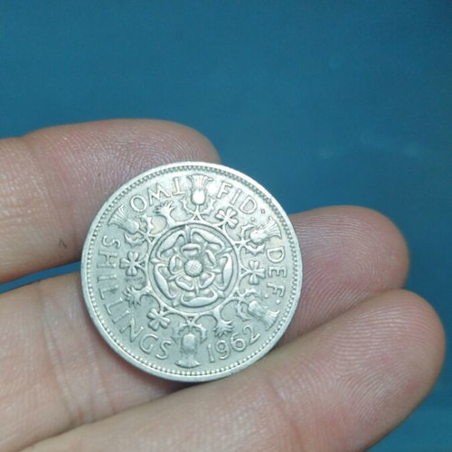 Νόμισμα Two Shillings μεταχειρισμένο, έμβλημα Ηνωμένου Βασιλείου 1962