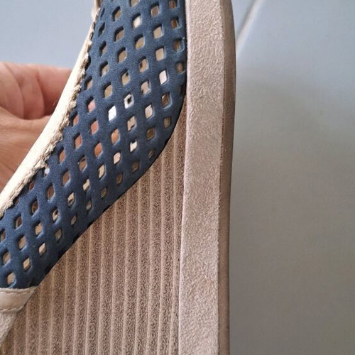Geox platforms used, blue with beige, size 38