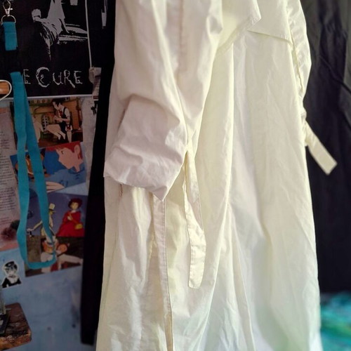 Vintage trench coat Makedonija Sport white, like new, 80s/90s