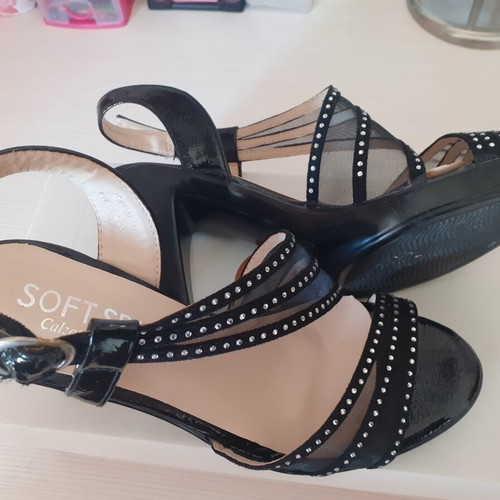 Soft Space black high-heeled sandals new, size 35