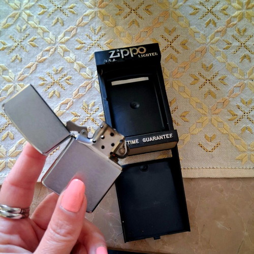 Zippo Brushed Chrome lighter like new, June 1990 with case