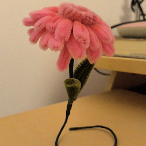 Handmade table decor pink gerbera flower
